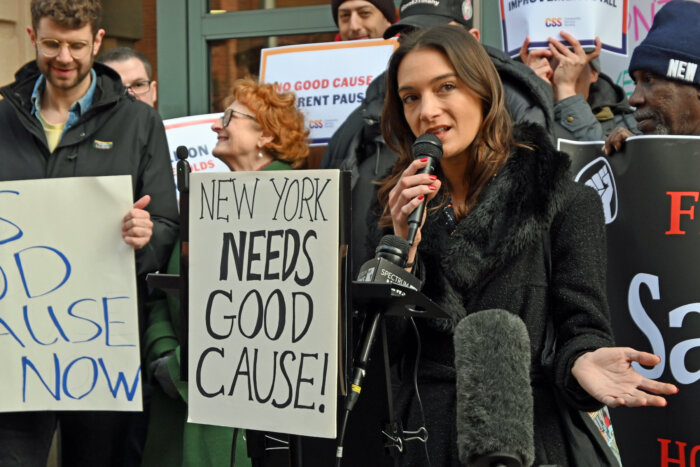Sen. Julia Salazar, lead Senate sponsor of the Good Cause Eviction bill, says the time is now for the state to take action on the housing crisis.
