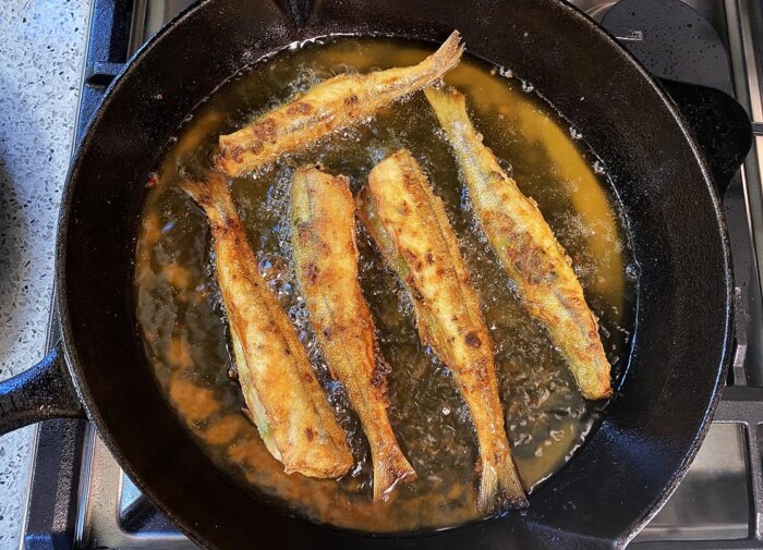 'Fry Dry' Smelts (fish)! The ultimate comfort meal.