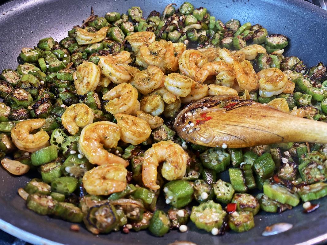 Fry Ochro (Okra) With Shrimp