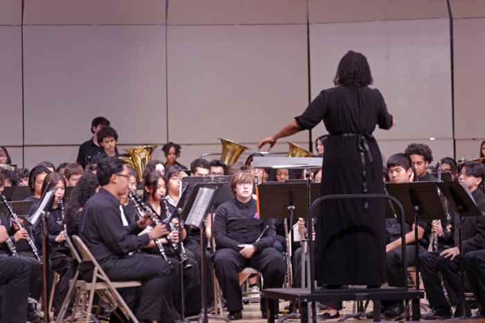 Dr. LaToya A. Webb conducts the Symphonic Band.