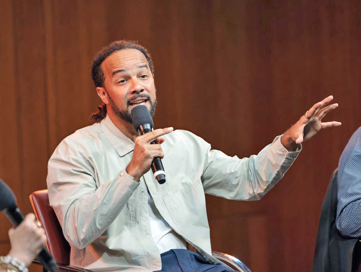 Kes at the soca conversation hosted by Tropicalfete in September 2023 at the Brooklyn Public Library.