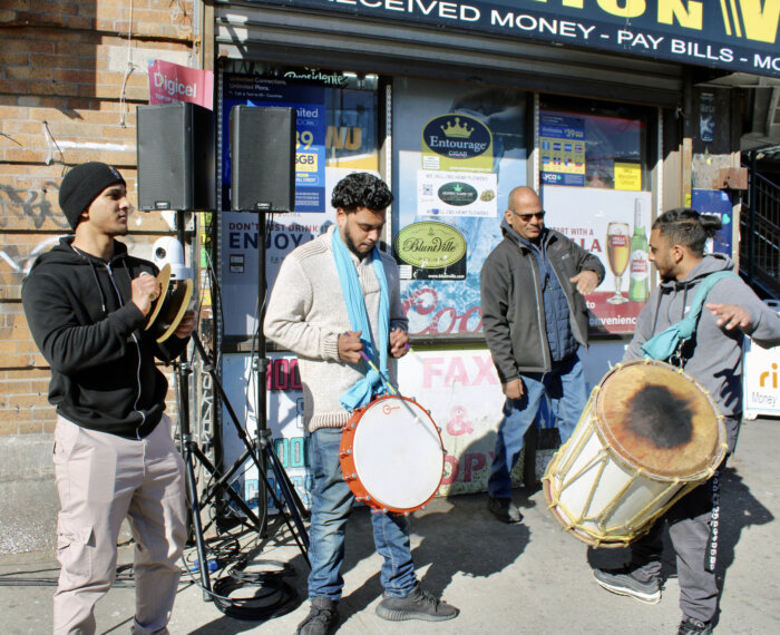 The Xclusive Takeover Tassa ensemble provided stirring beats at the intersection of Lefferts Blvd. and Liberty Avenue, to celebrate the historic unveiling of the Welcome to Little Guyana plaque in the mezzanine of the Lefferts Boulevard A-train station.