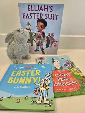 Covers for three children’s books on Easter.
