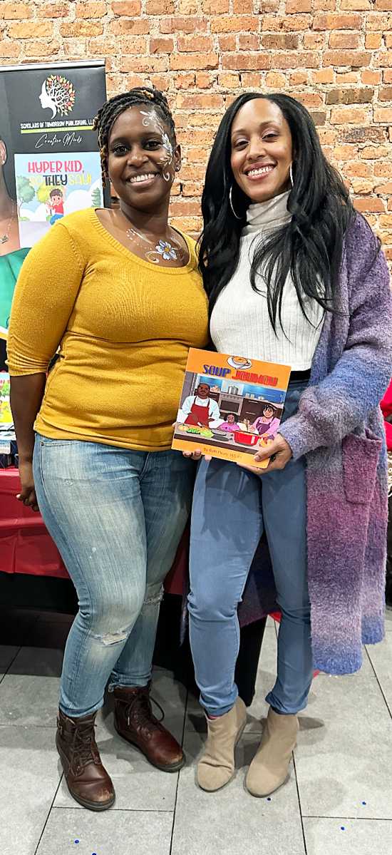 Ruth Fleury (SOT Publishing) and Justine A.P. Louis (VivLiv Books), at the Freedom Day Celebration event held in January.