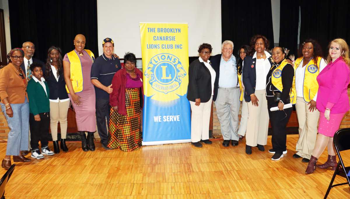 Brooklyn Canarsie Lions and patrons at pre-Breakfast ceremony.