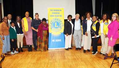 Brooklyn Canarsie Lions and patrons at pre-Breakfast ceremony.