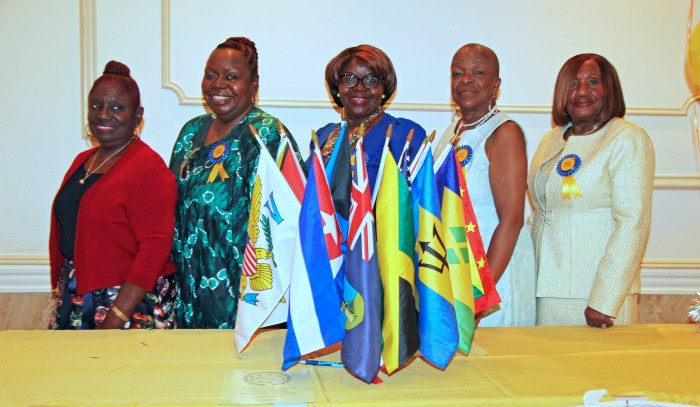 Past and current presidents, from left: Dr. Claudette Gordon (1996-1998); Wendy Lake (2004-2008); Hopina Samuel (2008- 2012); Pamela Griffin (2016-2020); and Dr. Virginia Bernard (2020- present).