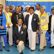 Dr. Lisa Millsaps-Graham, third from left, front row, and Brooklyn Canarsie Lions Club President Jean Joseph, fourth from left, and Brooklyn Canarsie Lions.