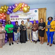 Honorees from left: Wadson Fils - chief operating officer (Big Apple Care), Malvina Brabham, Monique Okumakpeyi (AKA president Delta Rho Omega Chapter), Bernice Kingsberry, Cheryl Hall - executive director of Caribbean's Women Health Association, Senator Kevin Parker, Kristina M. Legrand, Tonya Ores - NHS CEO, Kim O’Neal president of Eta Nu Sigma Chapter, Brooklyn Alumnae, and Hassan Bakiriddin representing his wife Joan Alexander-Bakiriddin.