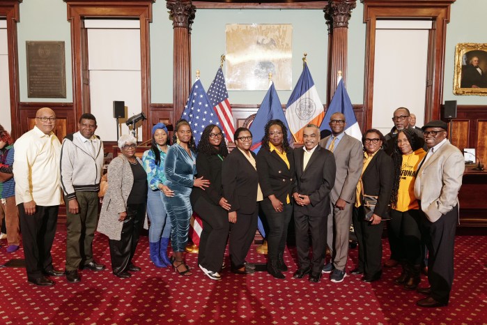 Council Member Althea Stevens with members of the Garifuna Coalition USA, Inc.