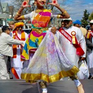Wearing a colorful sari, young dancer, Manju Chan, showcased the beauty of the festival in a classical Indian choreography at the 36th Annual Phagwah parade in Little Guyana, last Sunday.