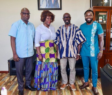 From left, Mark Dei, Barbados, VP, Ghana Caribbean Association; Malissa Garner, Guyana, events director (and champion of the initiative) for the GCA; Akwasi Abadio, Ghana, director of the Diaspora Affairs, and Kevoy Burton, Jamaica, president, GCA.