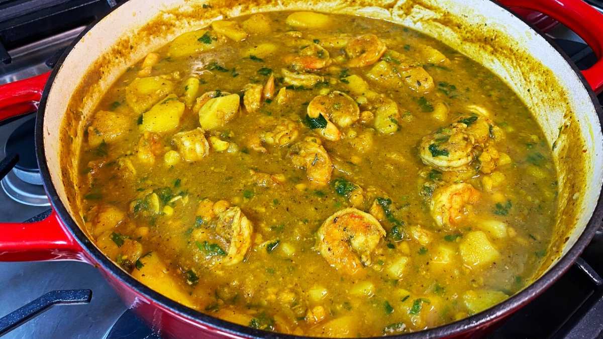 Channa and Aloo with Shrimp