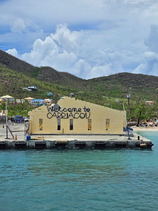 Port of Carricaou damaged by Hurrican Beryl.