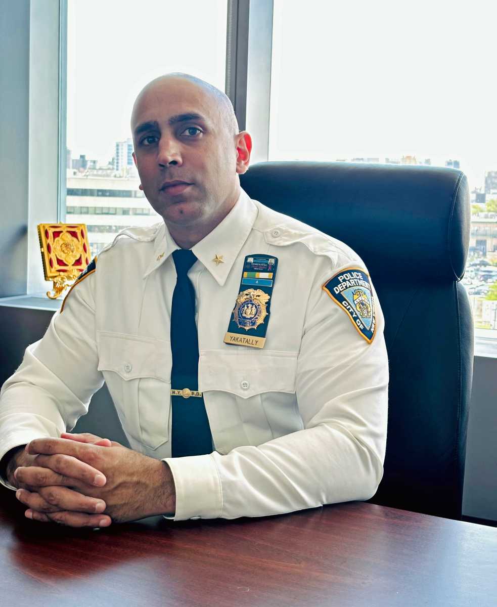 Chief Amir Yakatally in his office at the New York Police Academy.