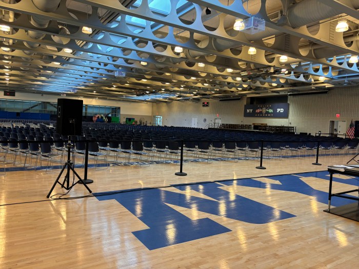 The New York Police Academy, a state-of-the-art facility for both theoretical and practical training of recruits.