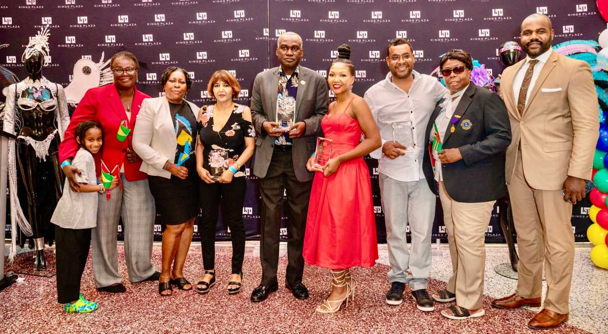 From left, Senator Roxanne Persaud, Kings Plaza General Manager, Emma Dawson, Shamila Pantaleon, Gardy Brazela, Kathleen LeBlanc, Calvin Sennon, Jean Joseph, Tristan Massalay-Ellis, at Kings Plaza Annual Caribbean American Heritage Month celebration on Wednesday, June 26.