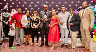 From left, Senator Roxanne Persaud, Kings Plaza General Manager, Emma Dawson, Shamila Pantaleon, Gardy Brazela, Kathleen LeBlanc, Calvin Sennon, Jean Joseph, Tristan Massalay-Ellis, at Kings Plaza Annual Caribbean American Heritage Month celebration on Wednesday, June 26.