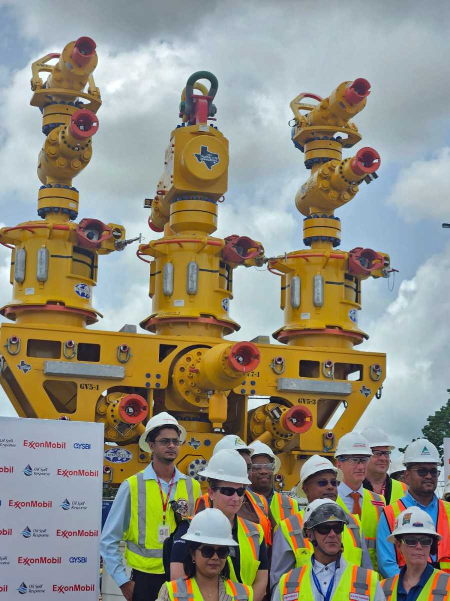 The capping stack equipment on display in Guyana.
