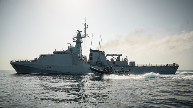 Royal Navy warship HMS Trent.