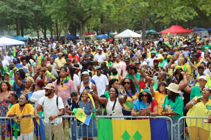 A section of the party crowd at Vincy Day USA Picnic.
