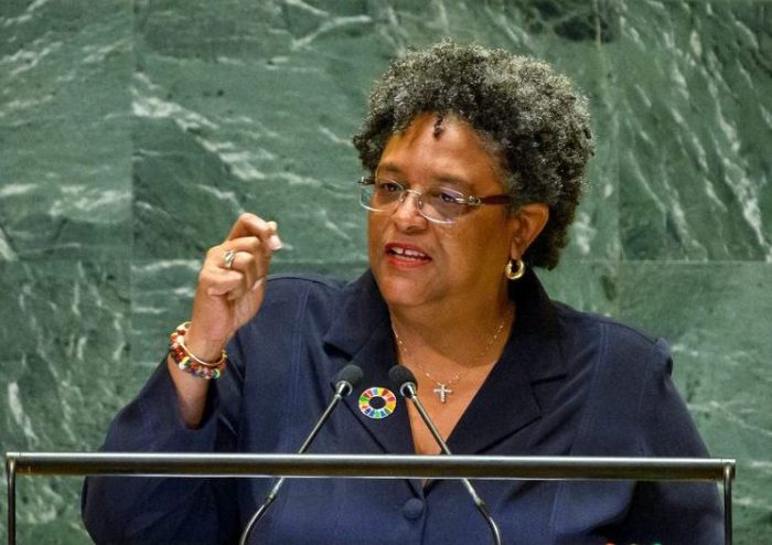 Mia Amor Mottley, Prime Minister, Minister for National Security and the Public Service, and Minister for Finance, Economic Affairs and Investment of Barbados, addresses the general debate of the General Assembly's seventy-ninth session.