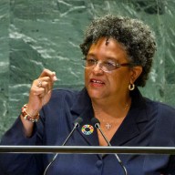 Mia Amor Mottley, Prime Minister, Minister for National Security and the Public Service, and Minister for Finance, Economic Affairs and Investment of Barbados, addresses the general debate of the General Assembly's seventy-ninth session.