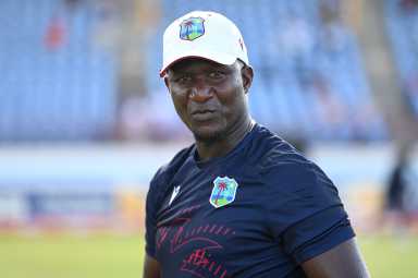 West Indies coach Daren Sammy ahead of the 5th T20 International between the West Indies and England at Daren Sammy National Cricket Stadium on Nov. 17, 2024 in Gros Islet, Saint Lucia.