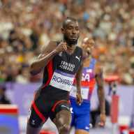Jereem Richards of Trinidad and Tobago competes in the Men's 400m final on day twelve of the Olympic Games Paris 2024 at Stade de France on Aug. 7, 2024 in Paris, France.