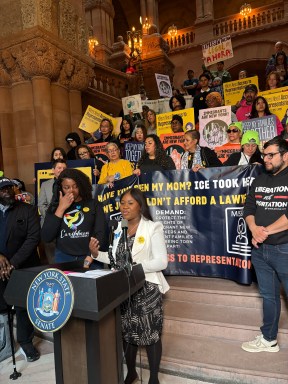 Caribbean immigrants, advocates rally in Albany for immigration legal services and infrastructure funding.