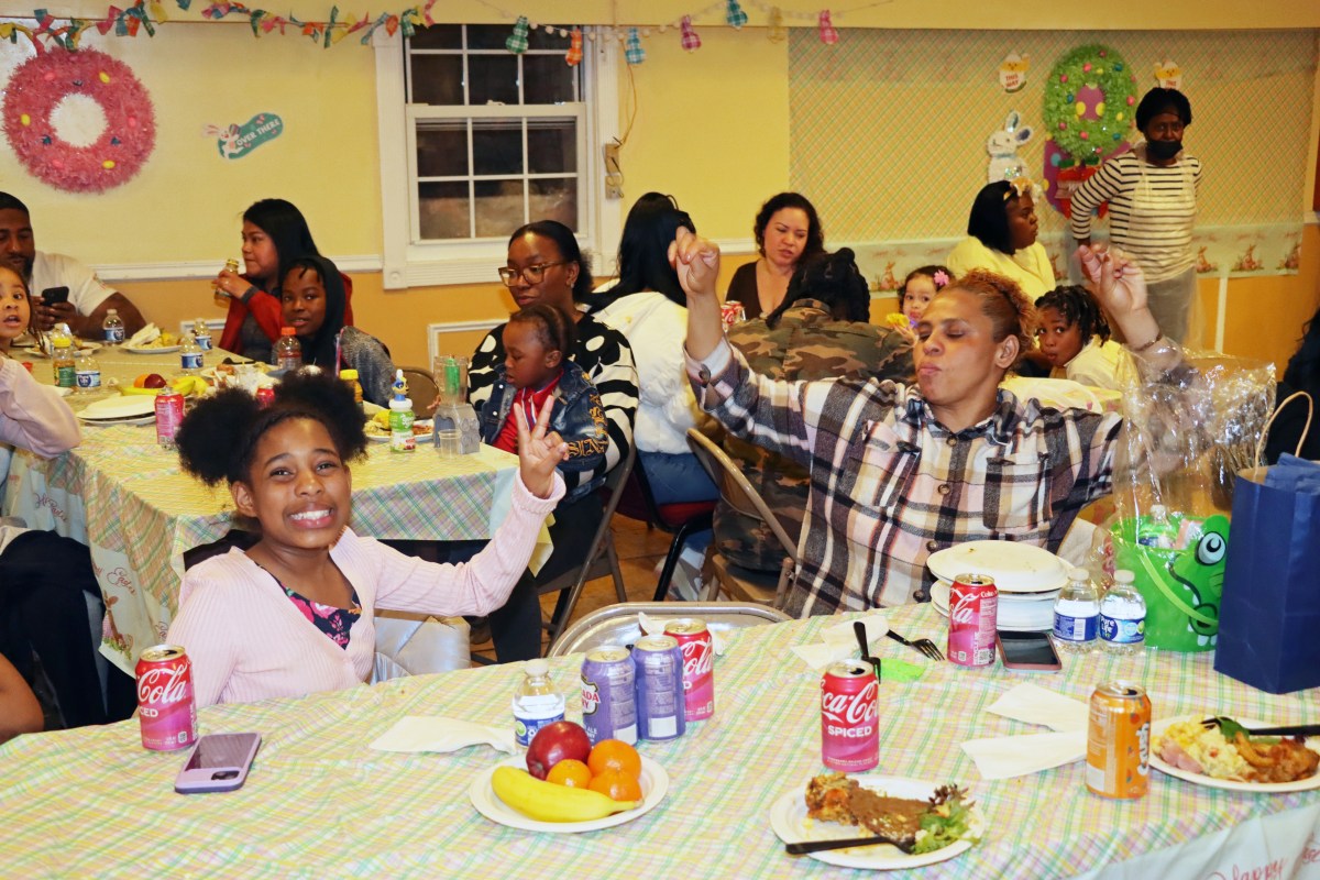 Families having meals and fun.