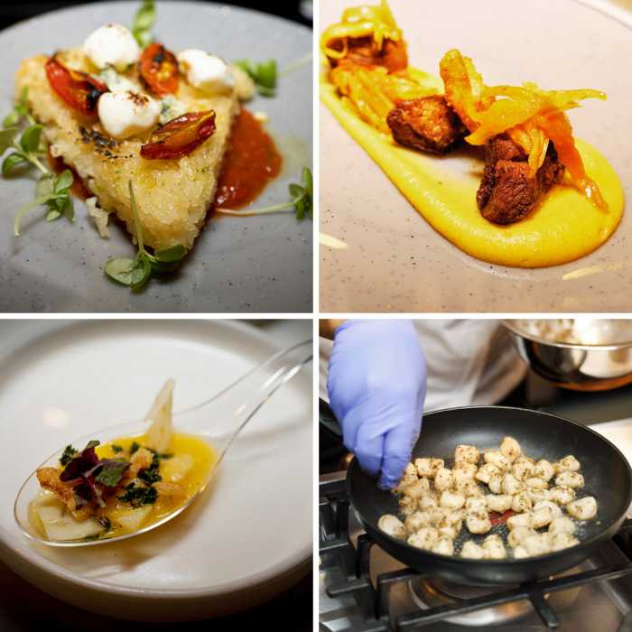 A selection of international dishes curated by Chef Marie Armand during the five-year celebration of Zoe’s Kitchen, titled “Mélange: A Plate Voyage.” The event showcased her fusion of Haitian flavors with global cuisine.