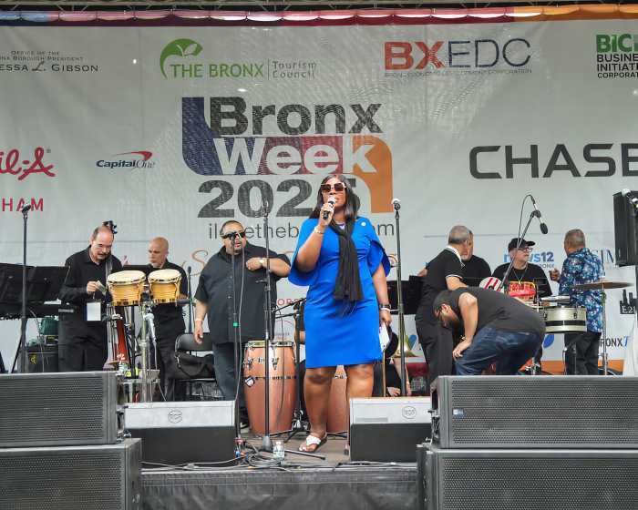 Bronx Borough President Vanessa L. Gibson addresses Bronx Week 2025 event.
