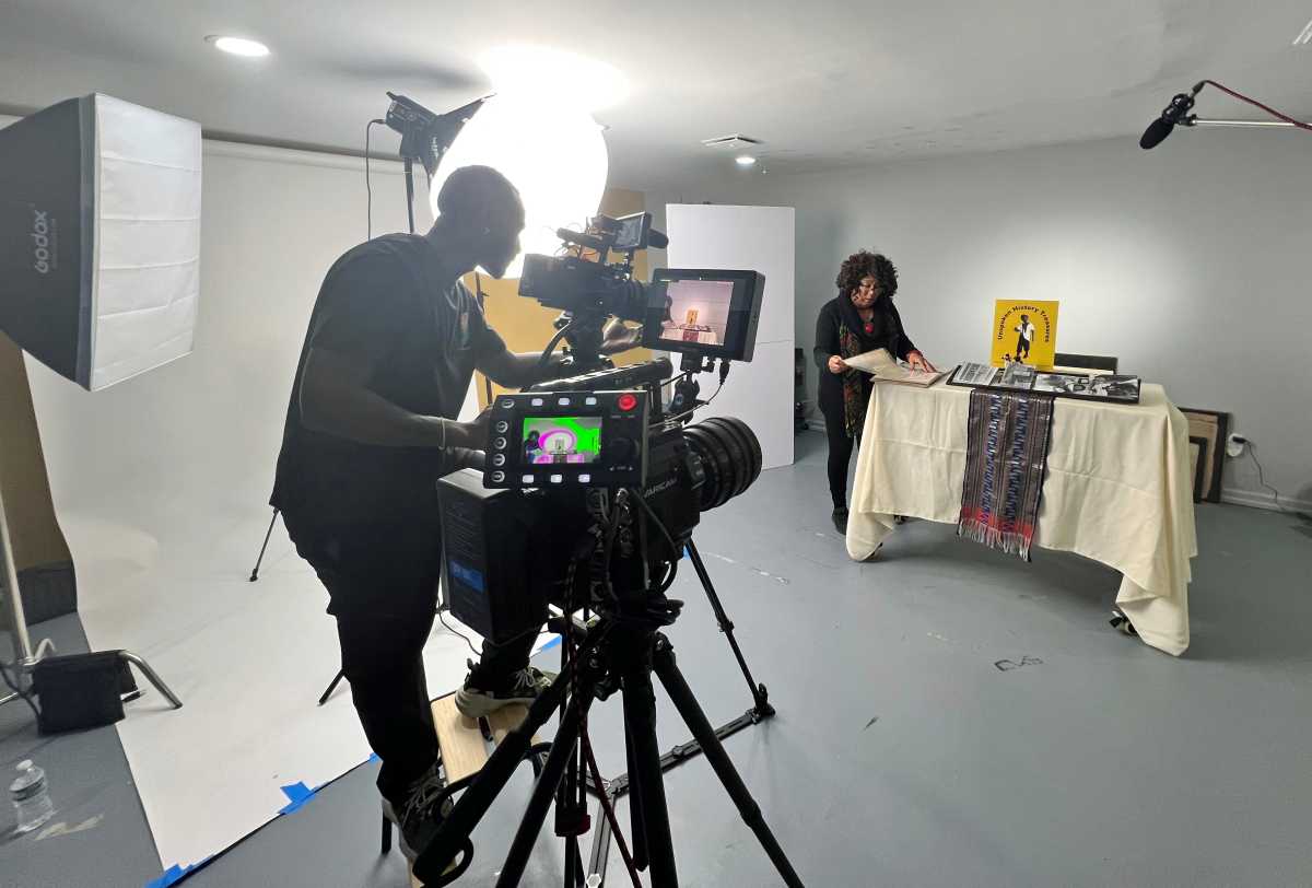 Scene in progress: Tevin Foster filming “Race Vs. Culture: The Black Experience” — a powerful documentary exploring race, identity, and culture through voices from across the Black diaspora.