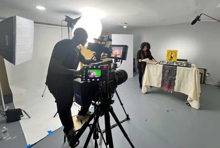 Scene in progress: Tevin Foster filming “Race Vs. Culture: The Black Experience” — a powerful documentary exploring race, identity, and culture through voices from across the Black diaspora.