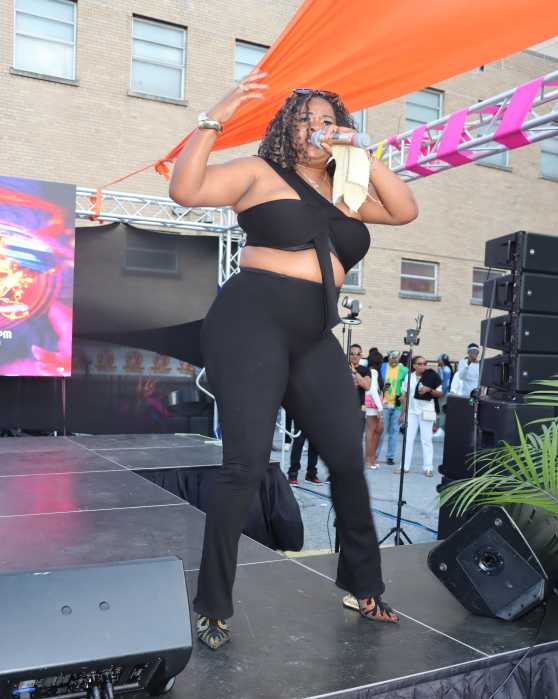 Zoelah, Queen of Soca, mesmerizes the audience at the 2025 Vincy Mas launch.