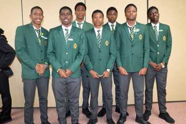 Athletes from the St. Vincent Grammar School at reception Saturday night at Calabash Restaurant and Lounge in Philadelphia.