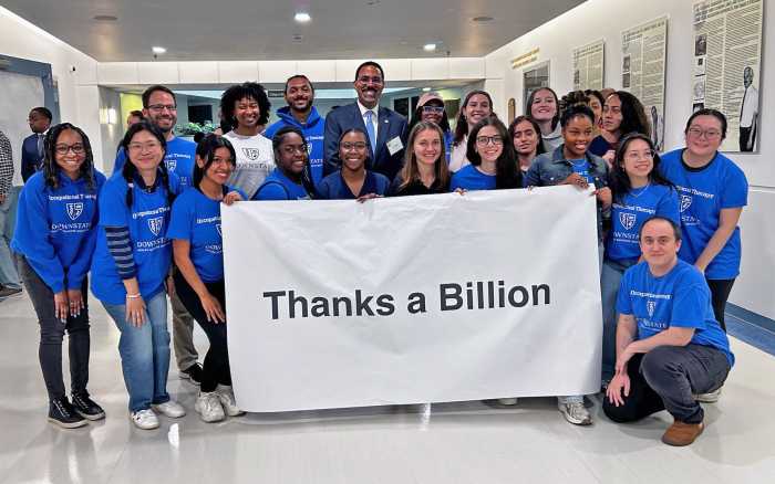 A group of Occupational Therapy students with SUNY Chancellor Dr. John B. King.