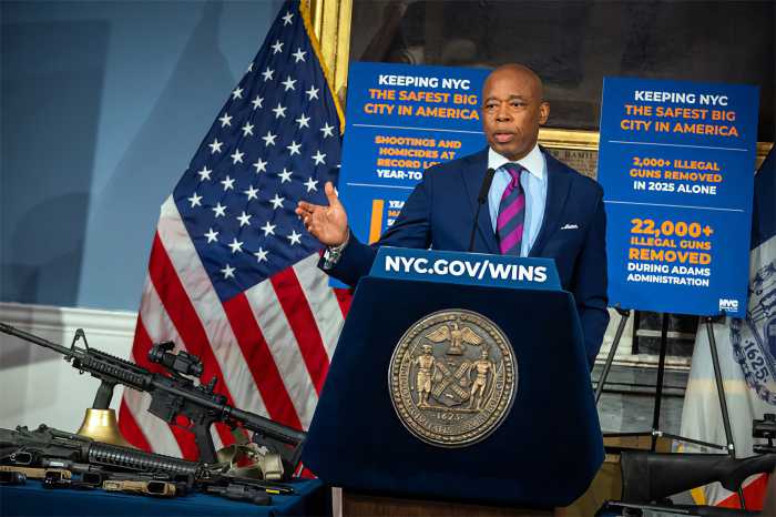 Mayor Adams announces the removal of more than 2,200 illegal firearms from New York City streets since the start of 2025.