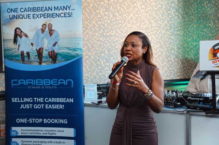 Dona Regis-Prosper, Caribbean Tourism Organization, Secretary General and Chief Executive Officer speaks during the launch.