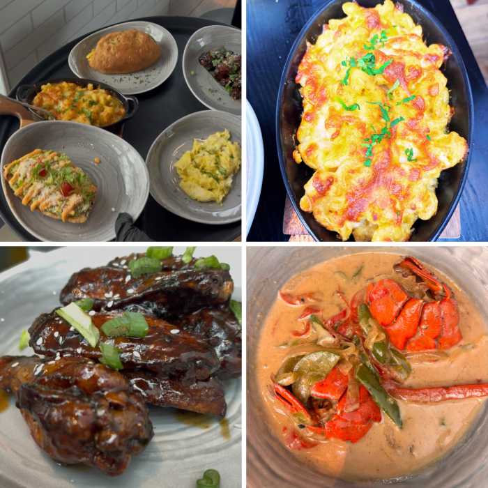 Jerked lobster and grits, salmon croquettes, oxtail eggs Benedict, and oxtail lo mein are among the standout dishes featured at Sunday brunch at Continent Brooklyn in New York.