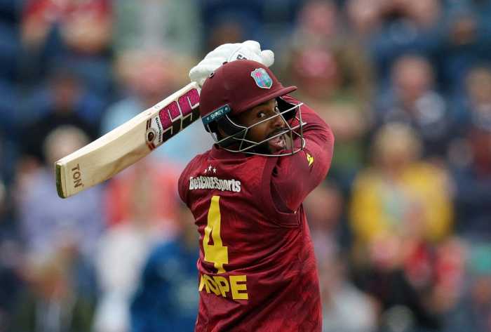 West Indies' Shai Hope in action against England during the Second One-Day International at the Sophia Gardens, Cardiff, Wales, Britain on June 1, 2025.
