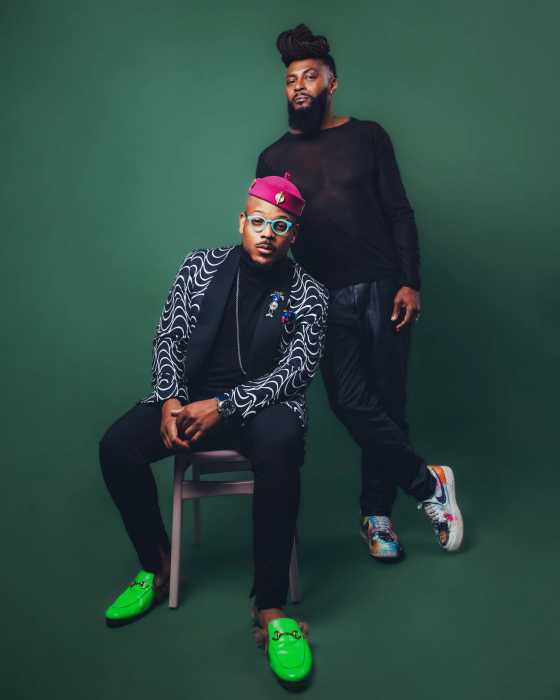 Trinidad and Tobago natives, musician Etienne Charles and visual artist Miles Regis who are also lifelong friends.