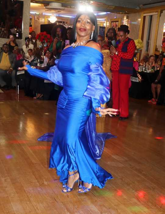 Yvonne Peters makes grand entrance at her retirement party.