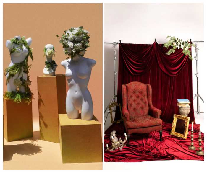 A selection of original fashion designs by Guthrie, who also works as a set director and photographer for music videos and creative shoots.