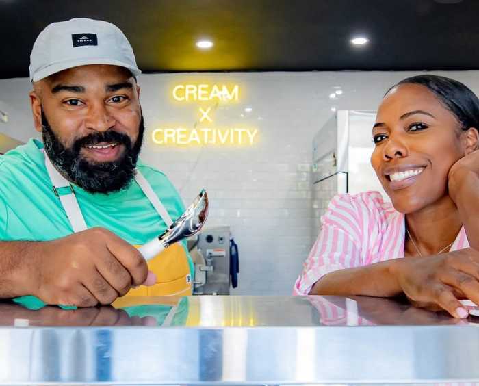 Founders Patrick Cruz and Ka-wana Jefferson inside Lost Borough Ice Cream’s Yonkers flagship, where Caribbean heritage meets handcrafted sweetness.