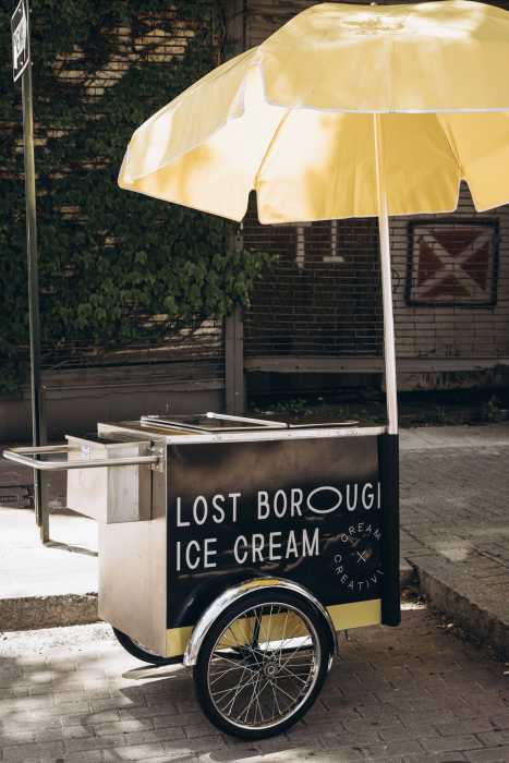 The Lost Borough ice cream cart cruises through NYC and Westchester, delivering Caribbean-inspired flavors to the streets.
