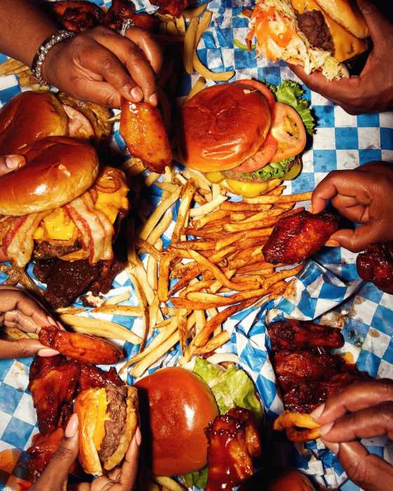 Finger-licking burgers and fries served at Rogers Burgers.