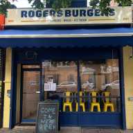 Signage of Rogers Burgers on 801 Rogers Ave., Brooklyn, NY 11226.