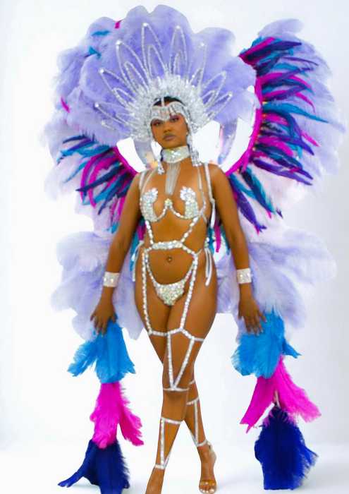 A dazzling design by Nomads Carnival ready for the Eastern Parkway, on Monday, Sept. 1, 2025.